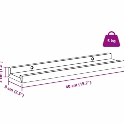 vidaXL Estanterías-Estante de pared 2 pcs 40 x 9 x 3 cm Madera de ingeniería