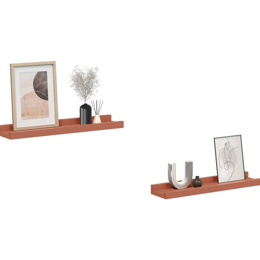 vidaXL Estanterías-Estante de pared 2 pcs 40 x 9 x 3 cm Madera de ingeniería