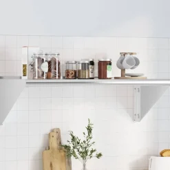 vidaXL Estanterías-Estante de pared acero inoxidable plateado 100x45x31 cm