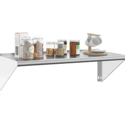 vidaXL Estanterías-Estante de pared acero inoxidable plateado 100x45x31 cm
