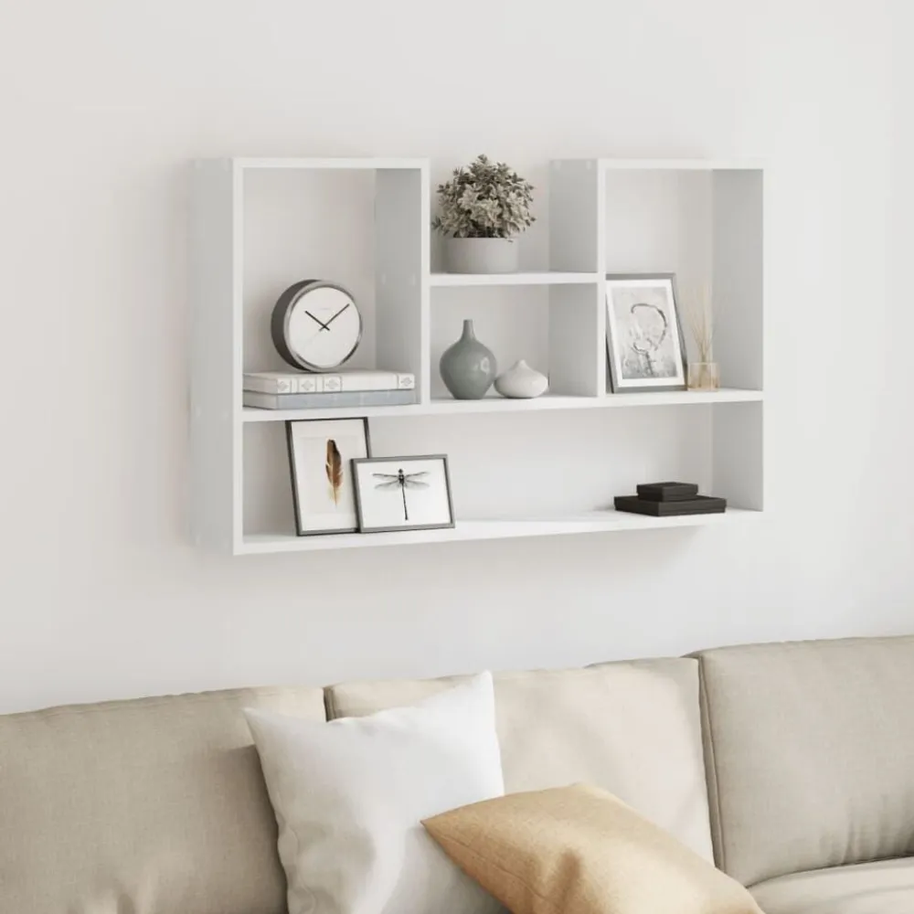 vidaXL Estante de pared 99x15x60 cm madera de ingeniería Blanco Online