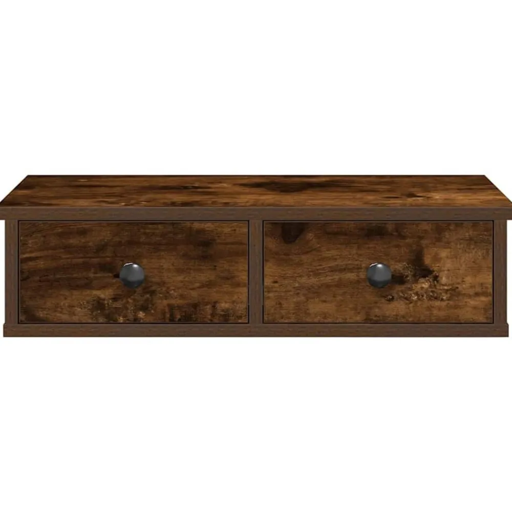 vidaXL Estanterías-Estante de pared con cajones de madera contrachapada blanco
