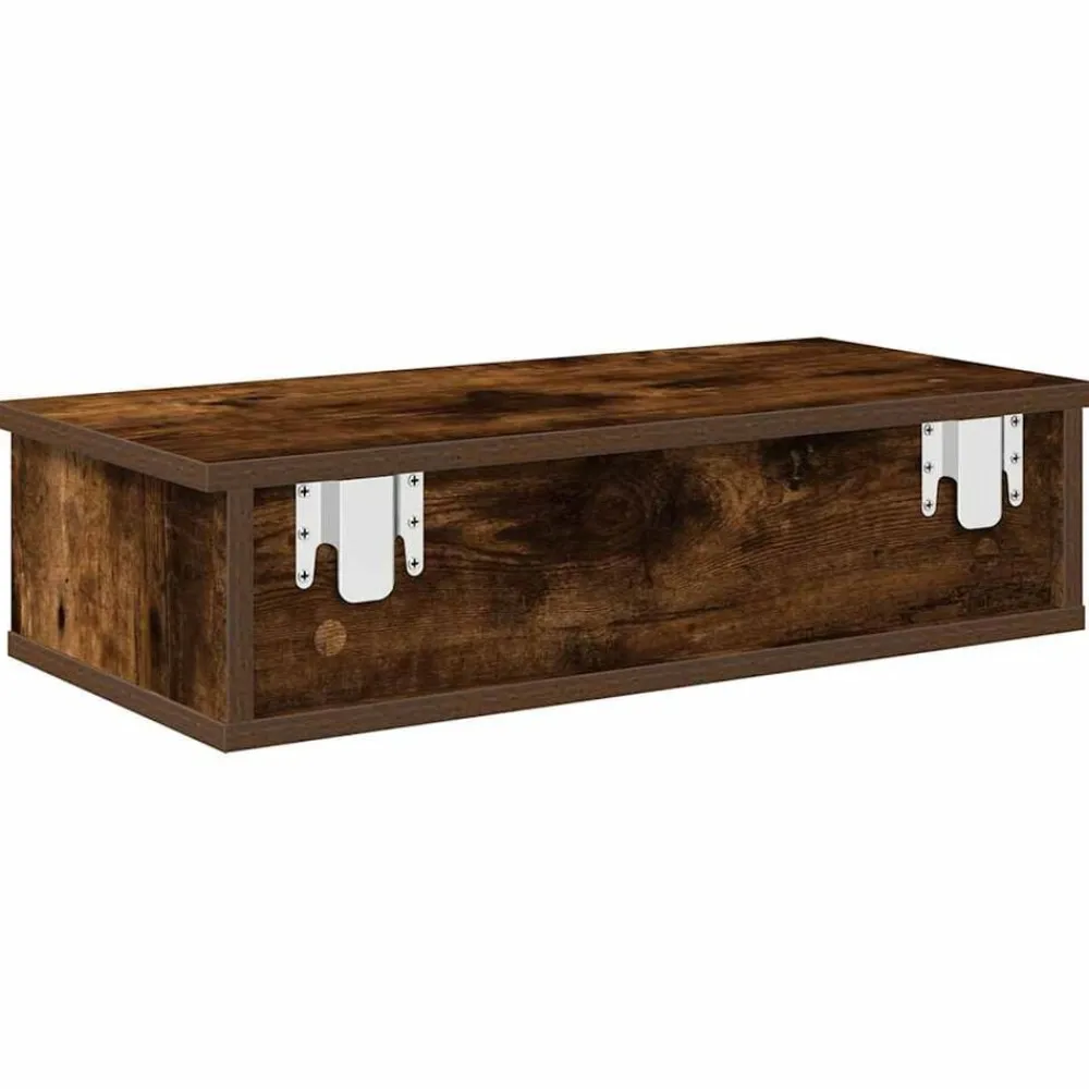 vidaXL Estanterías-Estante de pared con cajones de madera contrachapada blanco