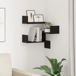 vidaXL Estante de pared con estante 40 x 40 x 49,5 cm Roble negro Online