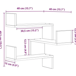 vidaXL Estante de pared con estante 40 x 40 x 49,5 cm Roble negro Online