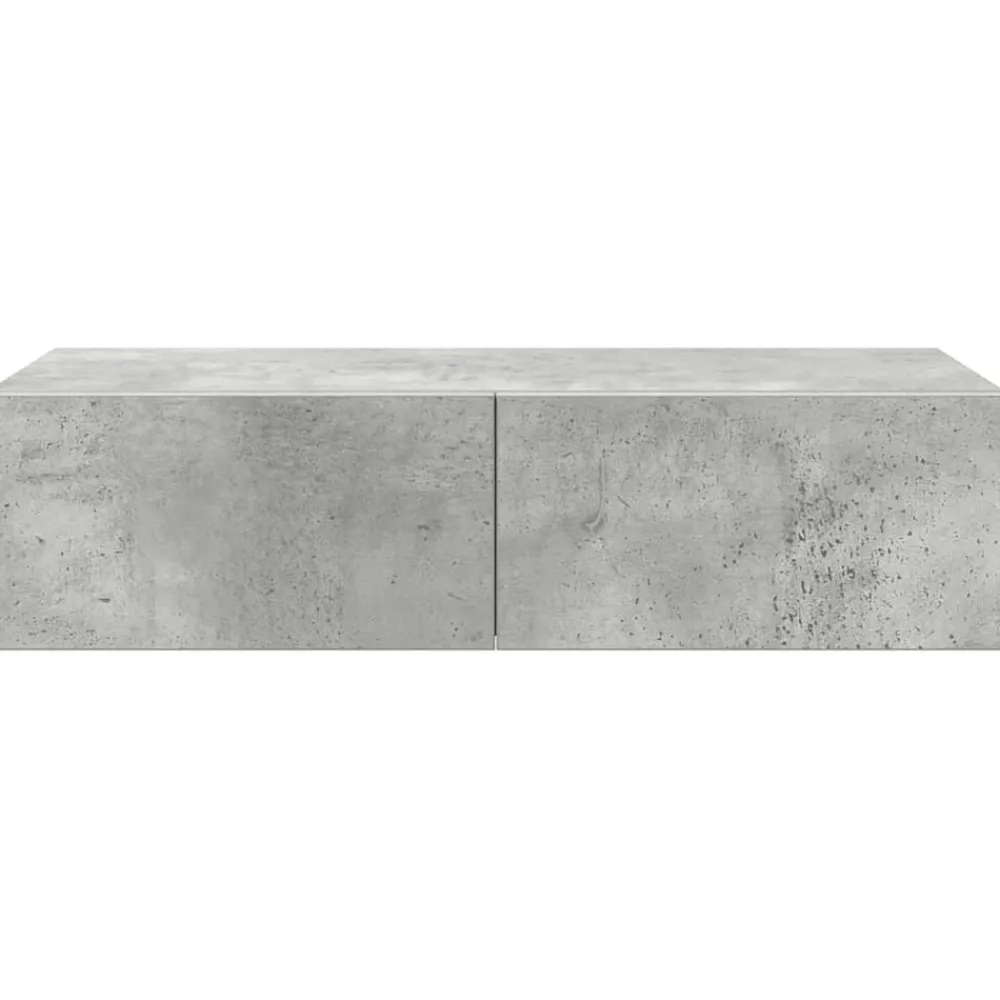 vidaXL Estanterías-Estante de pared con cajones madera contrachapada gris hormigón