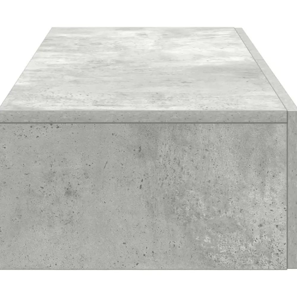 vidaXL Estanterías-Estante de pared con cajones madera contrachapada gris hormigón