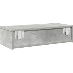vidaXL Estanterías-Estante de pared con cajones madera contrachapada gris hormigón