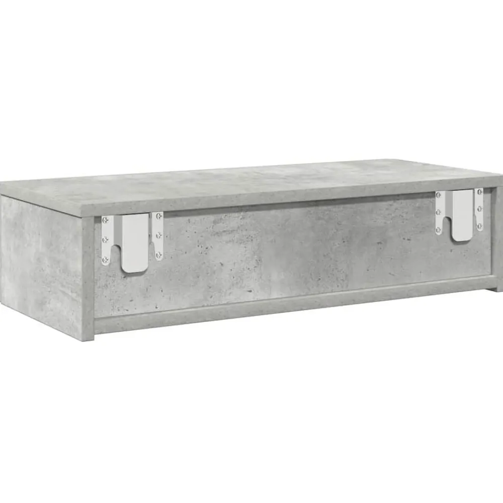 vidaXL Estanterías-Estante de pared con cajones madera contrachapada gris hormigón