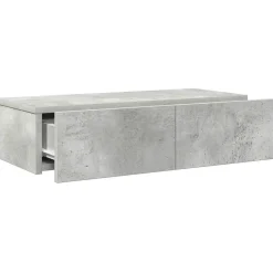 vidaXL Estanterías-Estante de pared con cajones madera contrachapada gris hormigón