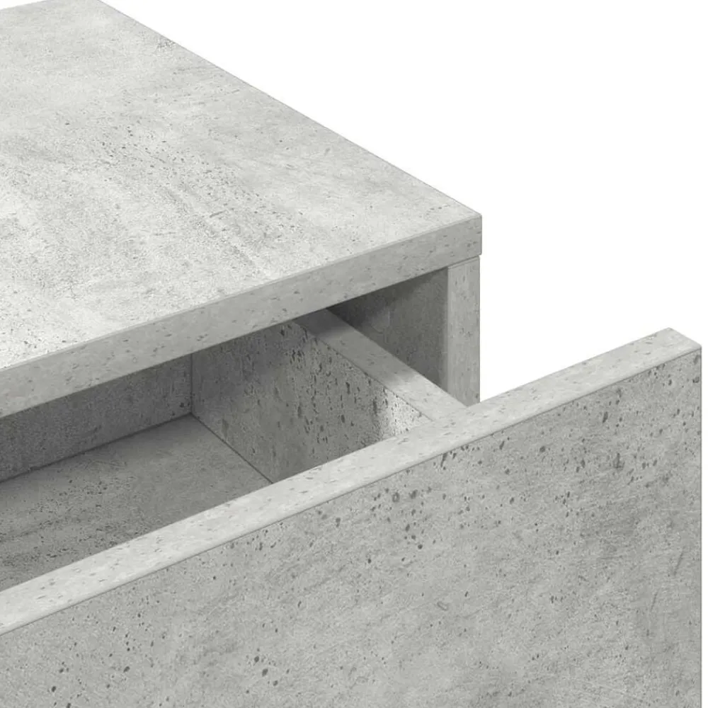 vidaXL Estanterías-Estante de pared con cajones madera contrachapada gris hormigón