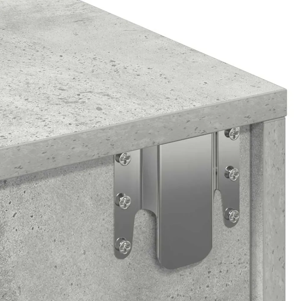 vidaXL Estanterías-Estante de pared con cajones madera contrachapada gris hormigón