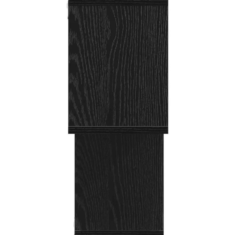 vidaXL Estanterías-Estante de pared con estante Negro Madera de ingeniería