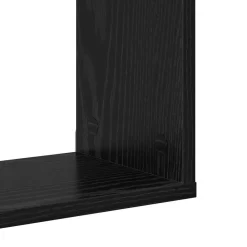 vidaXL Estanterías-Estante de pared con estante Negro Madera de ingeniería
