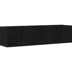 vidaXL Estante de pared con estante 75 x 18 x 18 cm Roble negro