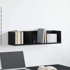 vidaXL Estante de pared con estante 75 x 18 x 18 cm Roble negro