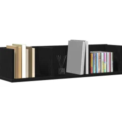 vidaXL Estante de pared con estante 75 x 18 x 18 cm Roble negro