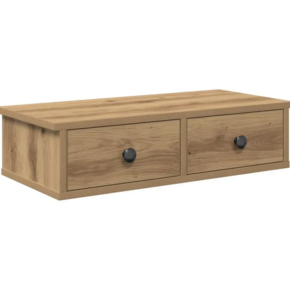 vidaXL Estante de pared cajones madera contrachapada roble artesanal Roble artisan Clearance