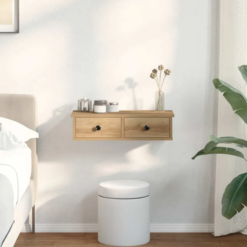 vidaXL Estante de pared cajones madera contrachapada roble artesanal Roble artisan Clearance