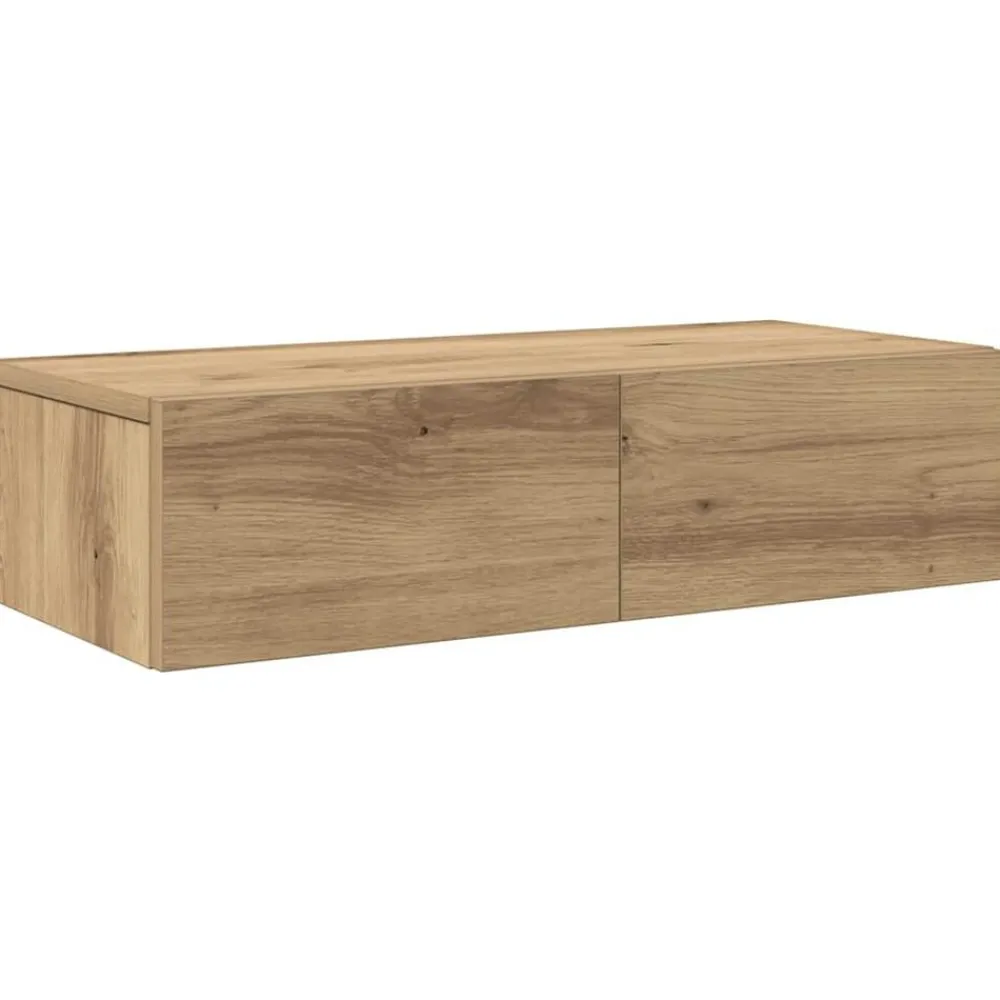 vidaXL Estante de pared cajones madera contrachapada roble artesanal Roble artisan Outlet