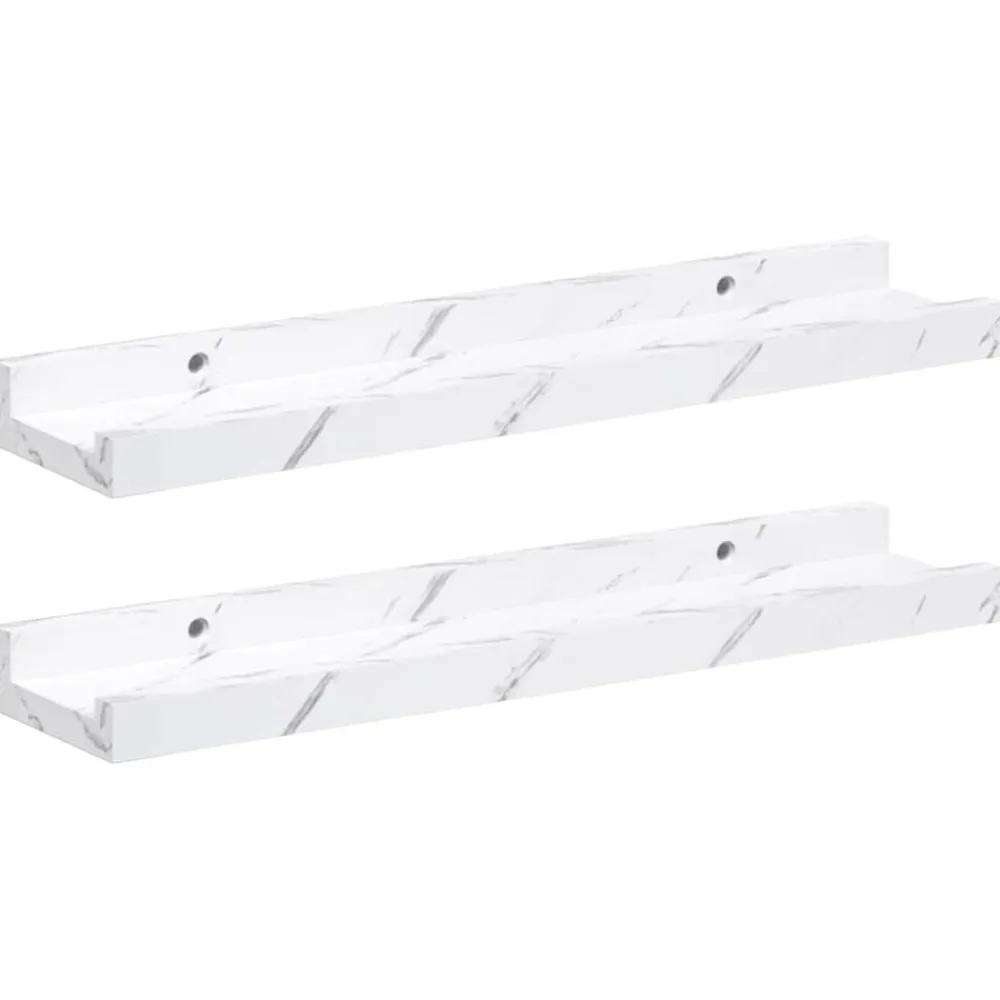 vidaXL Estante de pared con estante 2 pcs Mármol 40 x 9 x 3 cm Mármol Discount