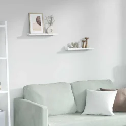 vidaXL Estante de pared con estante 2 pcs Mármol 40 x 9 x 3 cm M&aacute;rmol Discount
