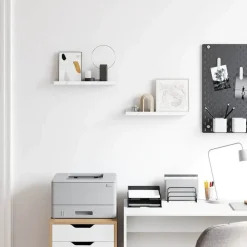 vidaXL Estante de pared con estante 2 pcs Mármol 40 x 9 x 3 cm Mármol Discount