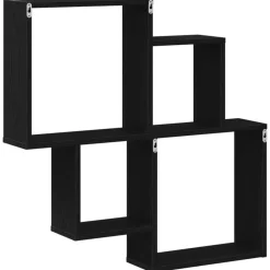 vidaXL Estante de pared con estante 80 x 15 x 78,5 cm Roble negro