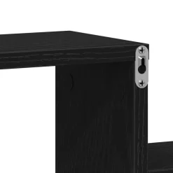 vidaXL Estante de pared con estante 80 x 15 x 78,5 cm Roble negro