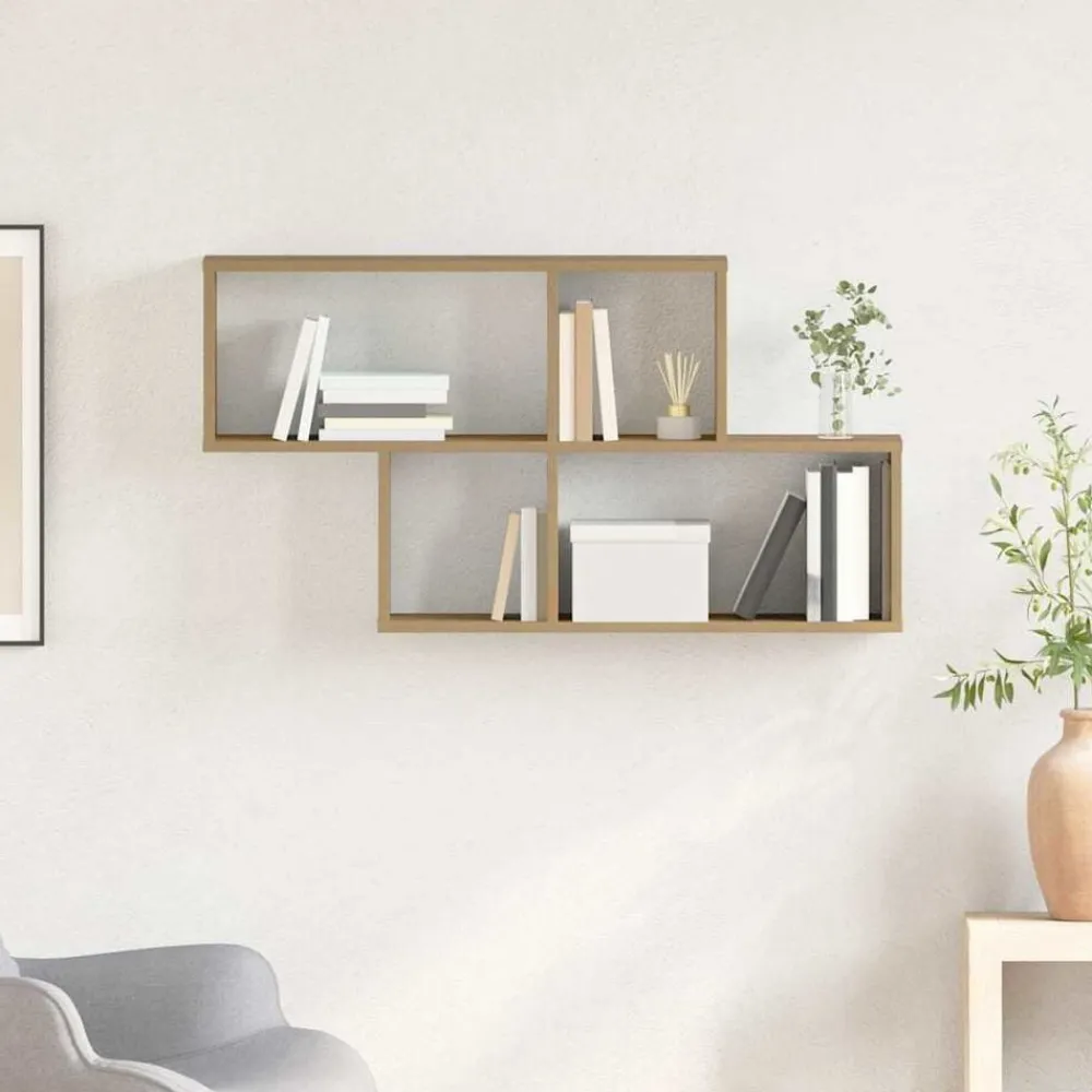 vidaXL Estante de pared con estante Marrón Madera de ingeniería Roble artisan Best