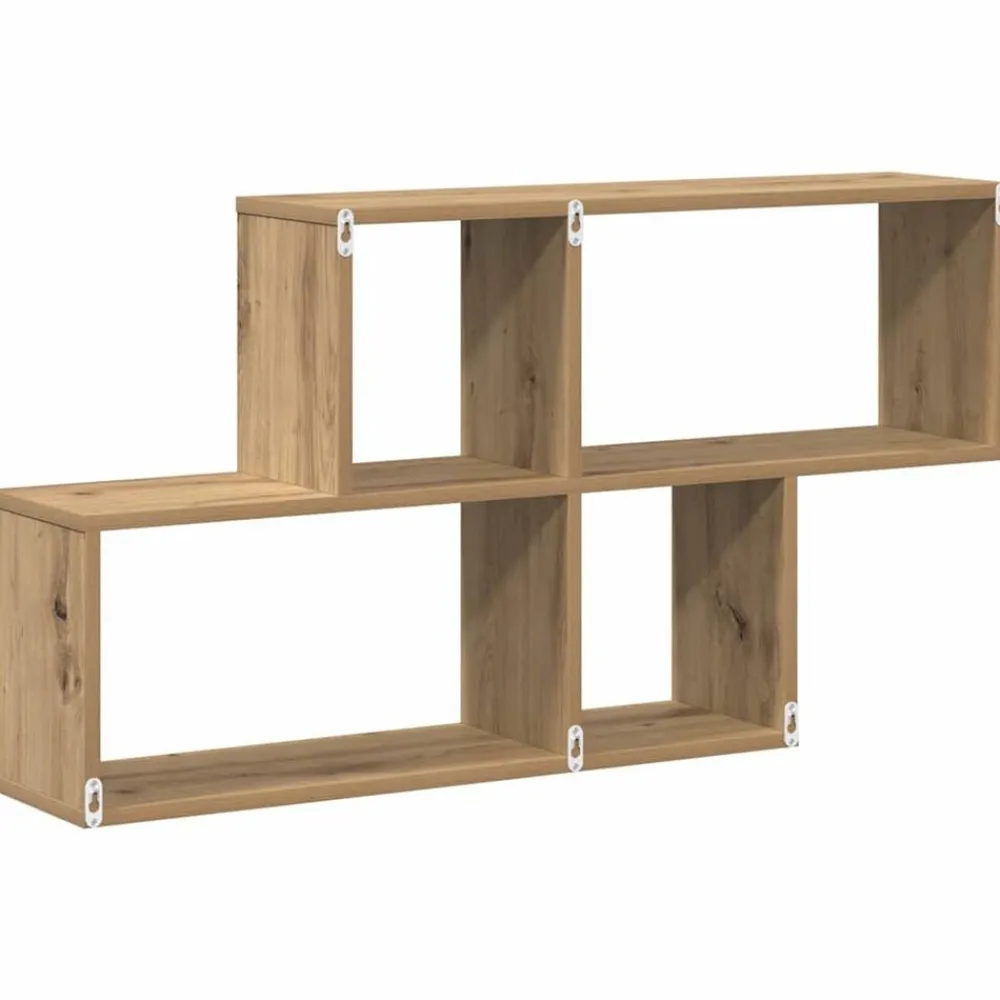vidaXL Estante de pared con estante Marrón Madera de ingeniería Roble artisan Best