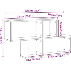 vidaXL Estante de pared con estante Marrón Madera de ingeniería Roble artisan Best