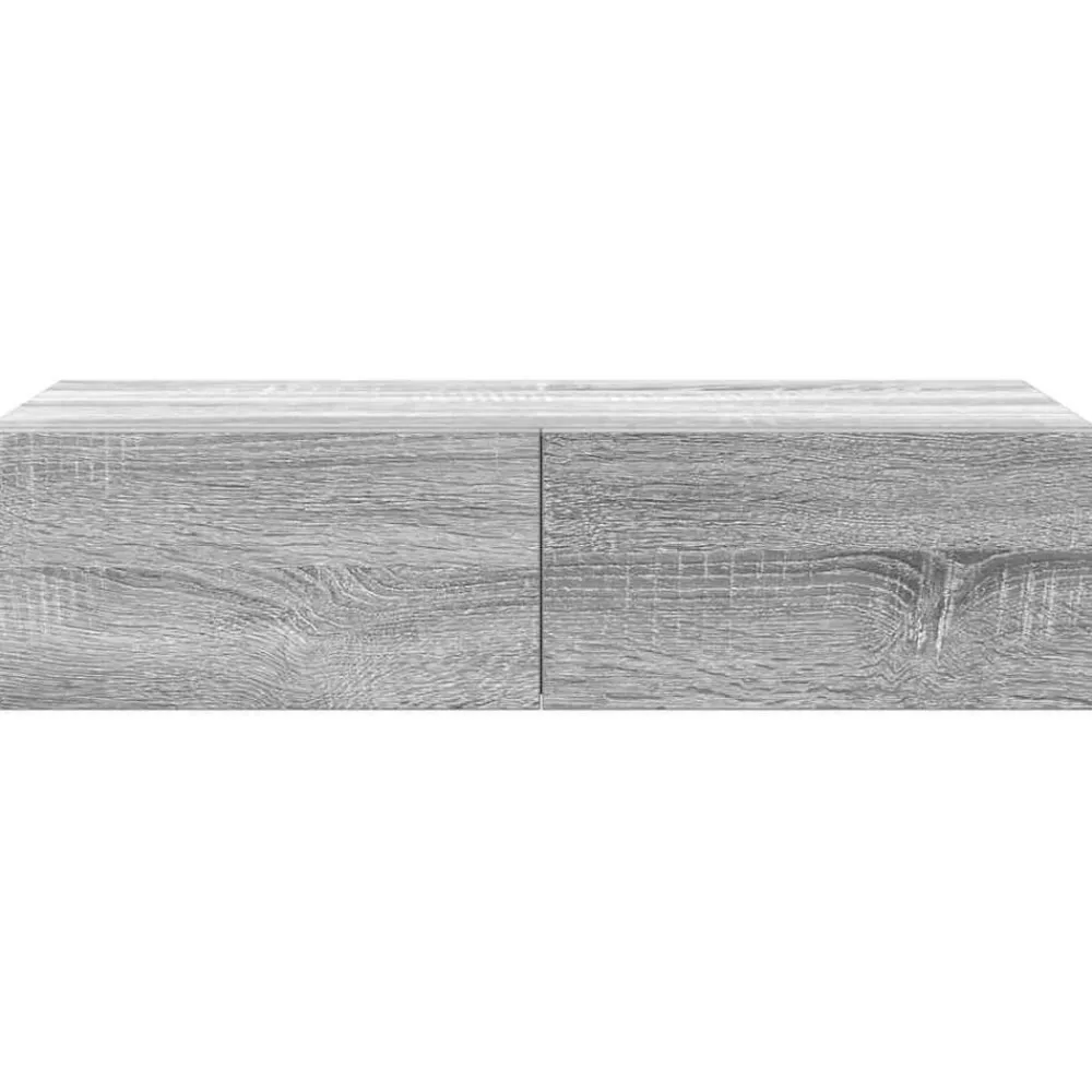 vidaXL Estante de pared con cajones madera contrachapada roble ahumado Gris sonoma New