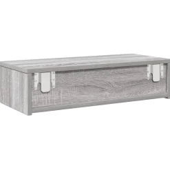 vidaXL Estante de pared con cajones madera contrachapada roble ahumado Gris sonoma New