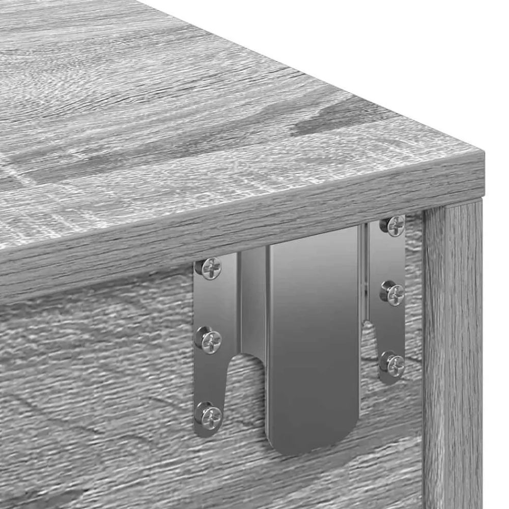 vidaXL Estante de pared con cajones madera contrachapada roble ahumado Gris sonoma New