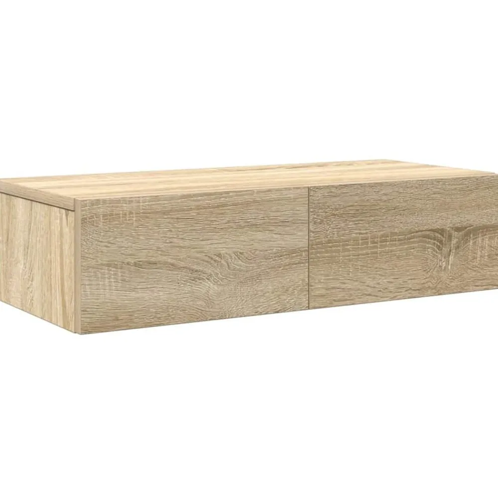 vidaXL Estante de pared con cajones madera contrachapada Roble Sonoma New