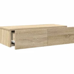 vidaXL Estante de pared con cajones madera contrachapada Roble Sonoma New