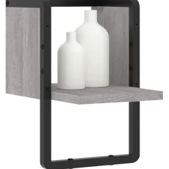 vidaXL Estante de pared con barra 20x25x30 cm Gris sonoma Hot
