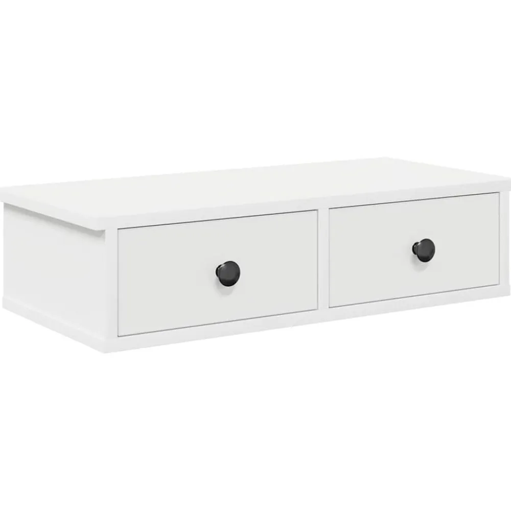 vidaXL Estante de pared con cajones de madera contrachapada Blanco Hot