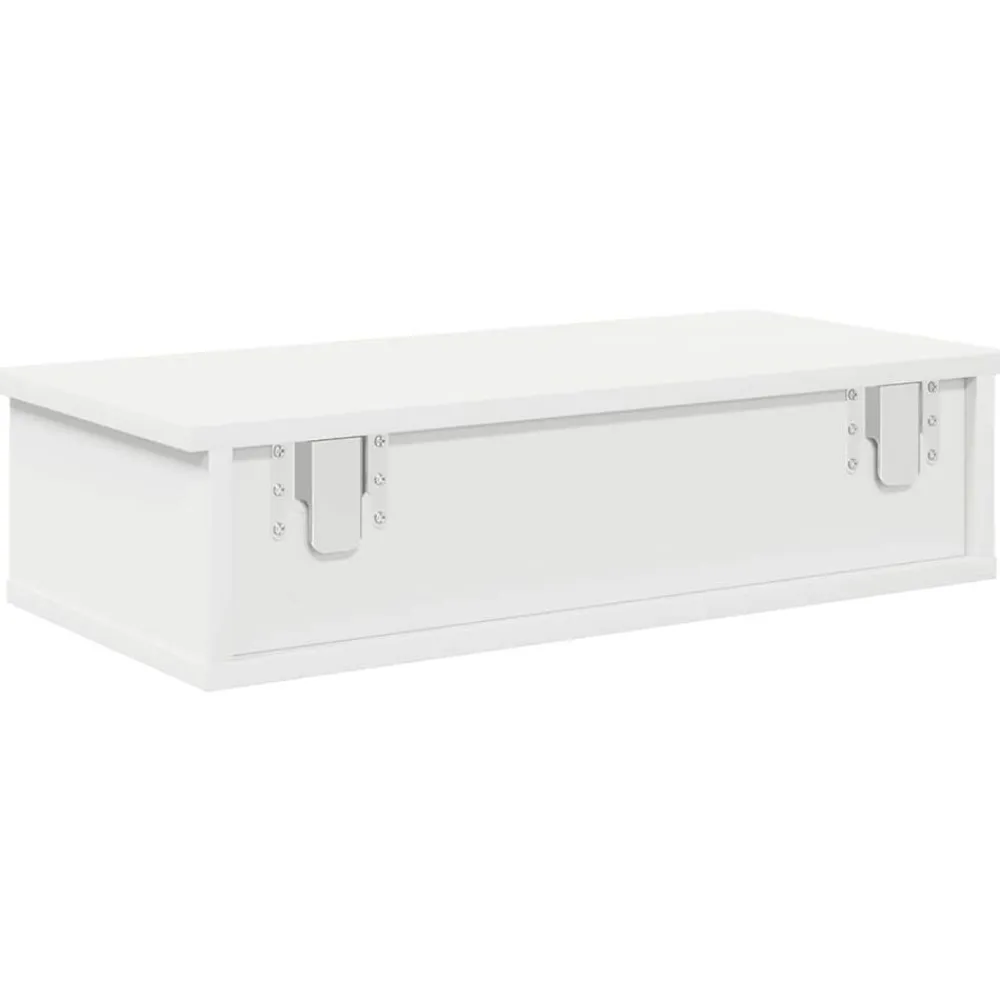 vidaXL Estante de pared con cajones de madera contrachapada Blanco Hot