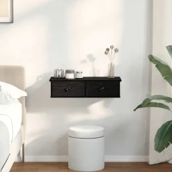 vidaXL Estanterías-Estante de pared con cajones de madera contrachapada