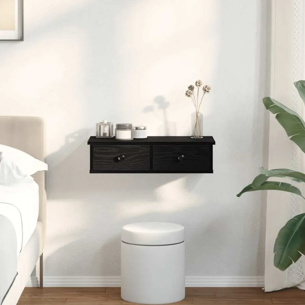 vidaXL Estanterías-Estante de pared con cajones de madera contrachapada