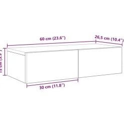vidaXL Estanterías-Estante de pared con cajones de madera contrachapada