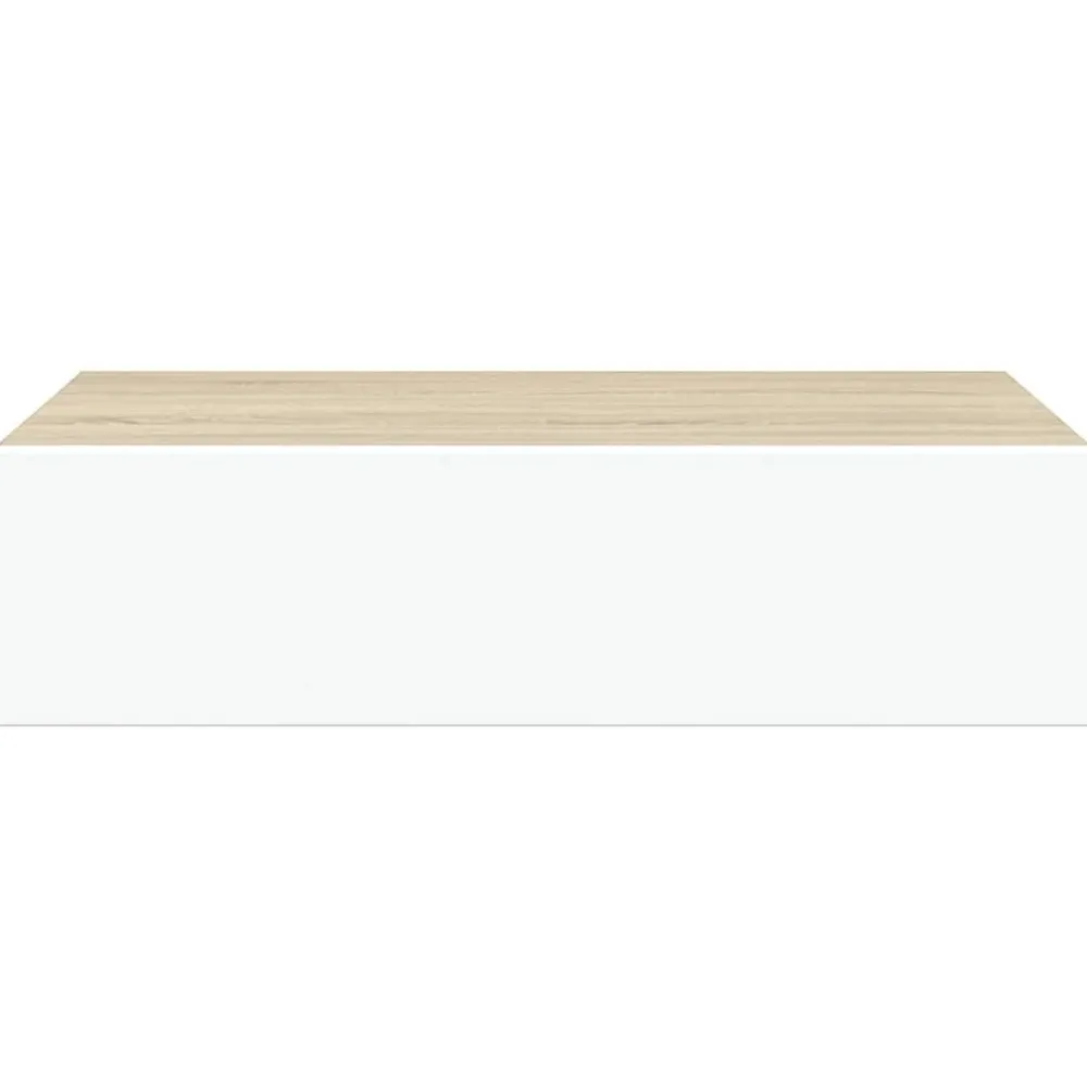 vidaXL Estante de pared con cajón de MDF (, 40 x 23,5 x 10 cm) Roble y blanco Hot