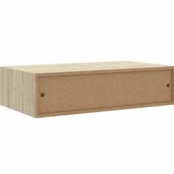 vidaXL Estante de pared con cajón de MDF (, 40 x 23,5 x 10 cm) Roble y blanco Hot