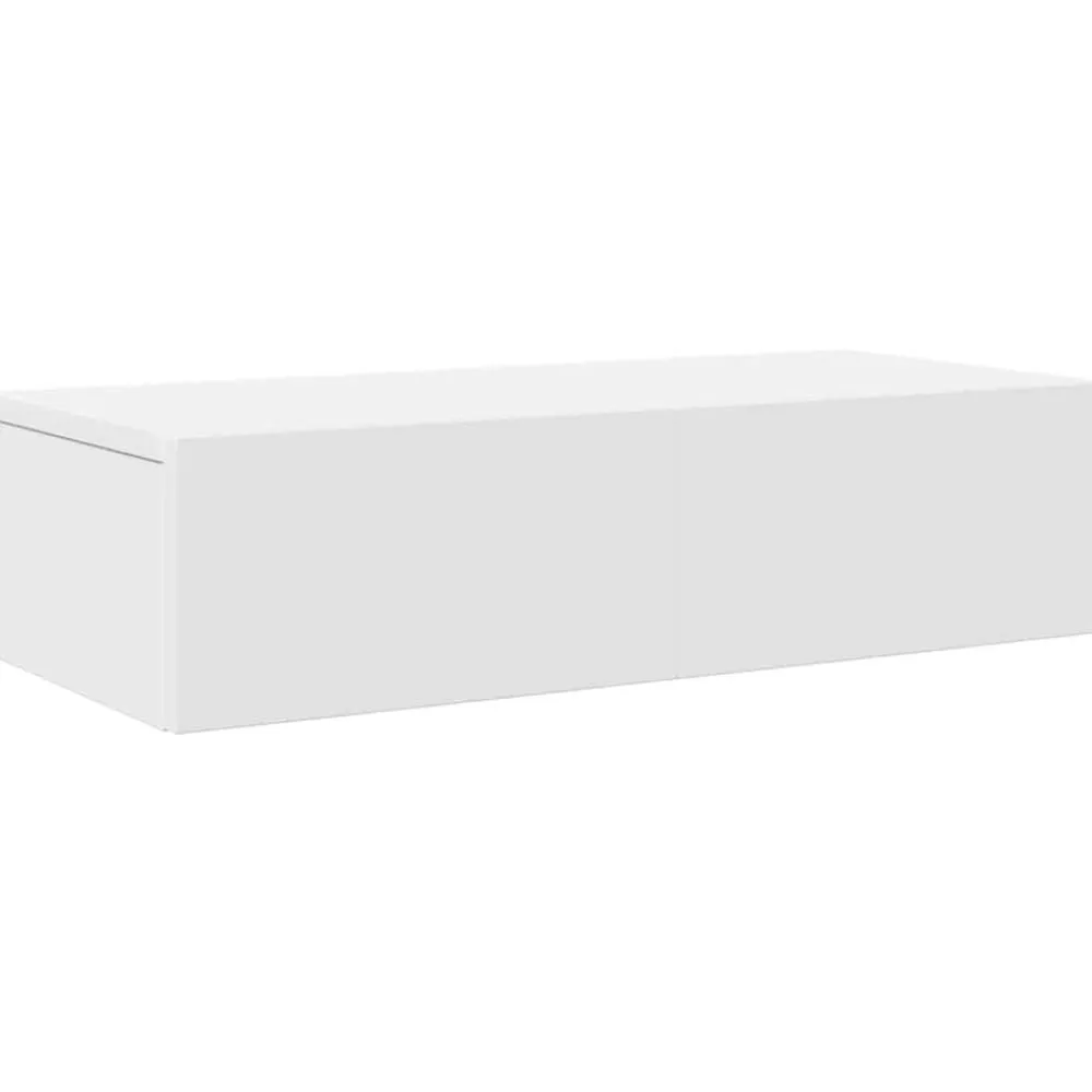 vidaXL Estante de pared con cajones de madera contrachapada Blanco Hot