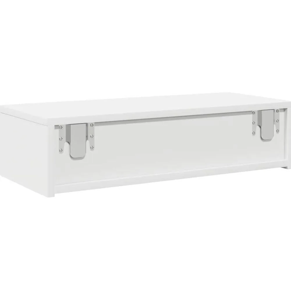 vidaXL Estante de pared con cajones de madera contrachapada Blanco Hot