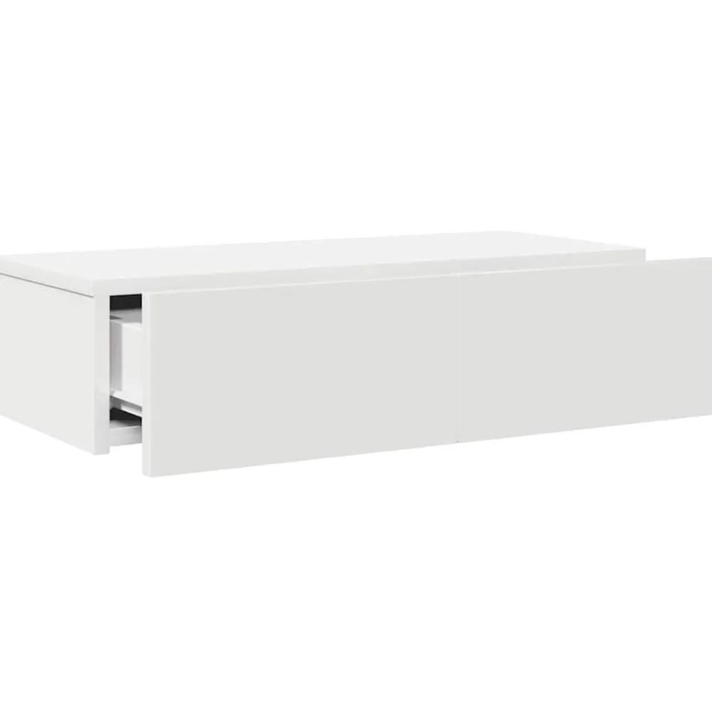 vidaXL Estante de pared con cajones de madera contrachapada Blanco Hot