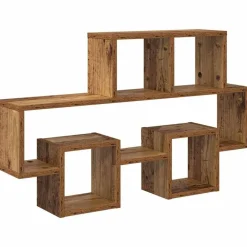 vidaXL Estante de pared con estante 82 x 15 x 51 cm Madera vieja Clearance