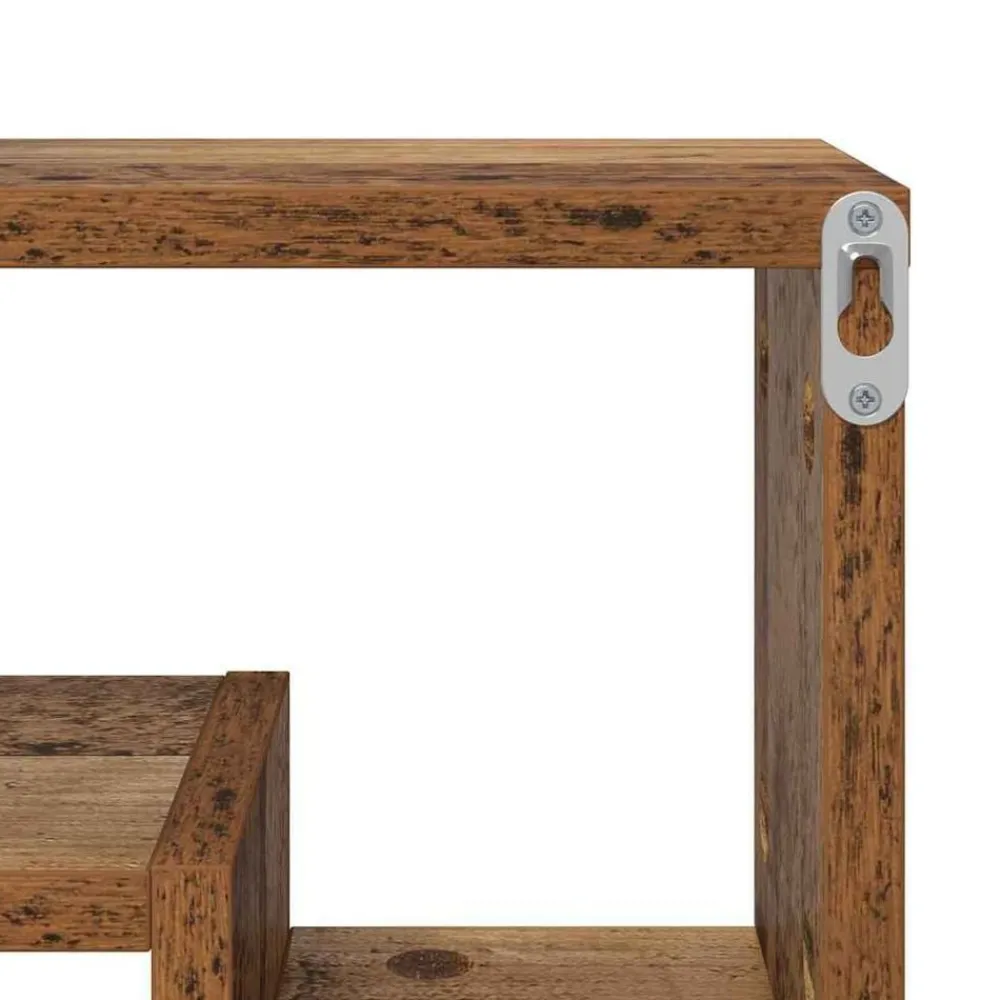 vidaXL Estante de pared con estante 82 x 15 x 51 cm Madera vieja Clearance